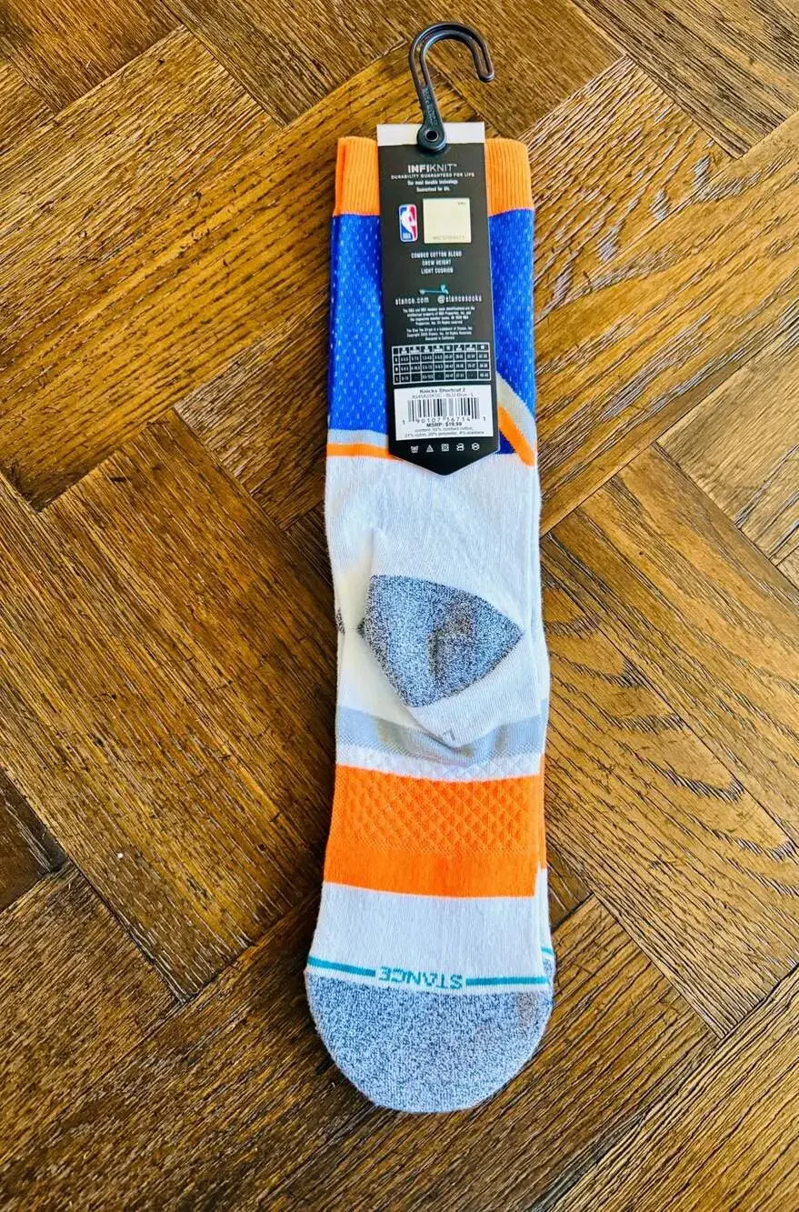 Men's New York Knicks NBA Basketball Stance Stripe Crew Socks Size Large 9-13
